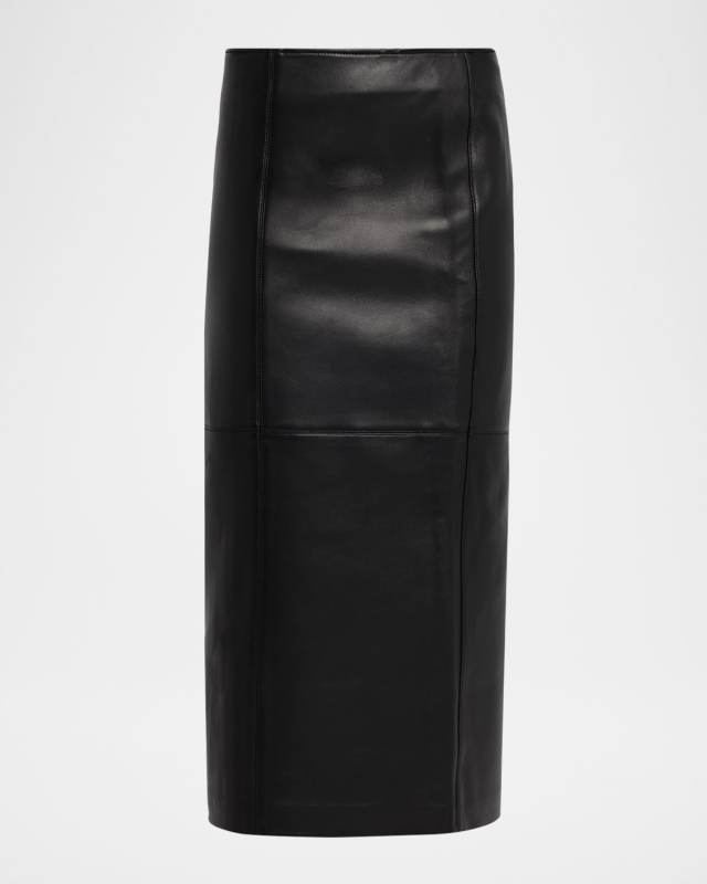 Marta Leather Midi Skirt